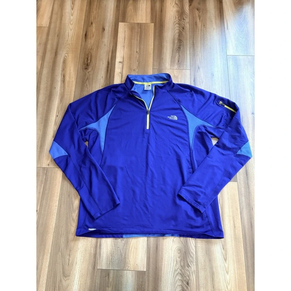The North Face Pullover Mens XL Blue 1/4 Zip VaporWick Performance Stretch Layer